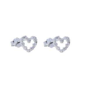 27279 <br> ear stud mini CZ heart .925 RP