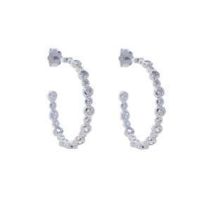 Close-Out-27292 <br> earring 30mm CZ hoop .925 RP