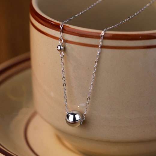 Close-Out-56123 <br> necklace floating bead  16"+2" ext .925 RP - Image 2