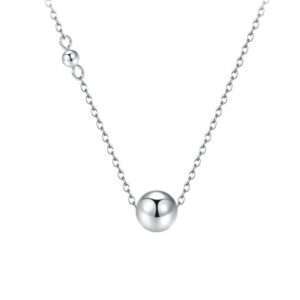 Close-Out-56123 <br> necklace floating bead 16"+2" ext .925 RP