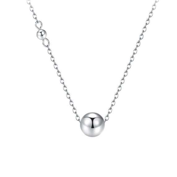 Close-Out-56123 <br> necklace floating bead  16"+2" ext .925 RP - Image 1