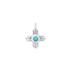66648 <br> pendant ZIA 15x15mm w/ 4mm Turquoise cab