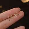 92147 <br> ear stud delicate bow Gold Plated .925 - Thumbnail Image 2