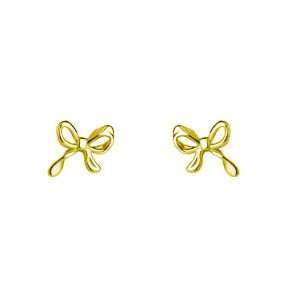92147 <br> ear stud delicate bow Gold Plated .925