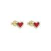 Close-Out-92169 <br> ear stud red enamel heart .925 Sterling Silver - Thumbnail Image 1
