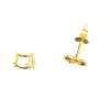 92196 <br> ear stud cat face w/ CZ .925 Gold Plated - Thumbnail Image 2