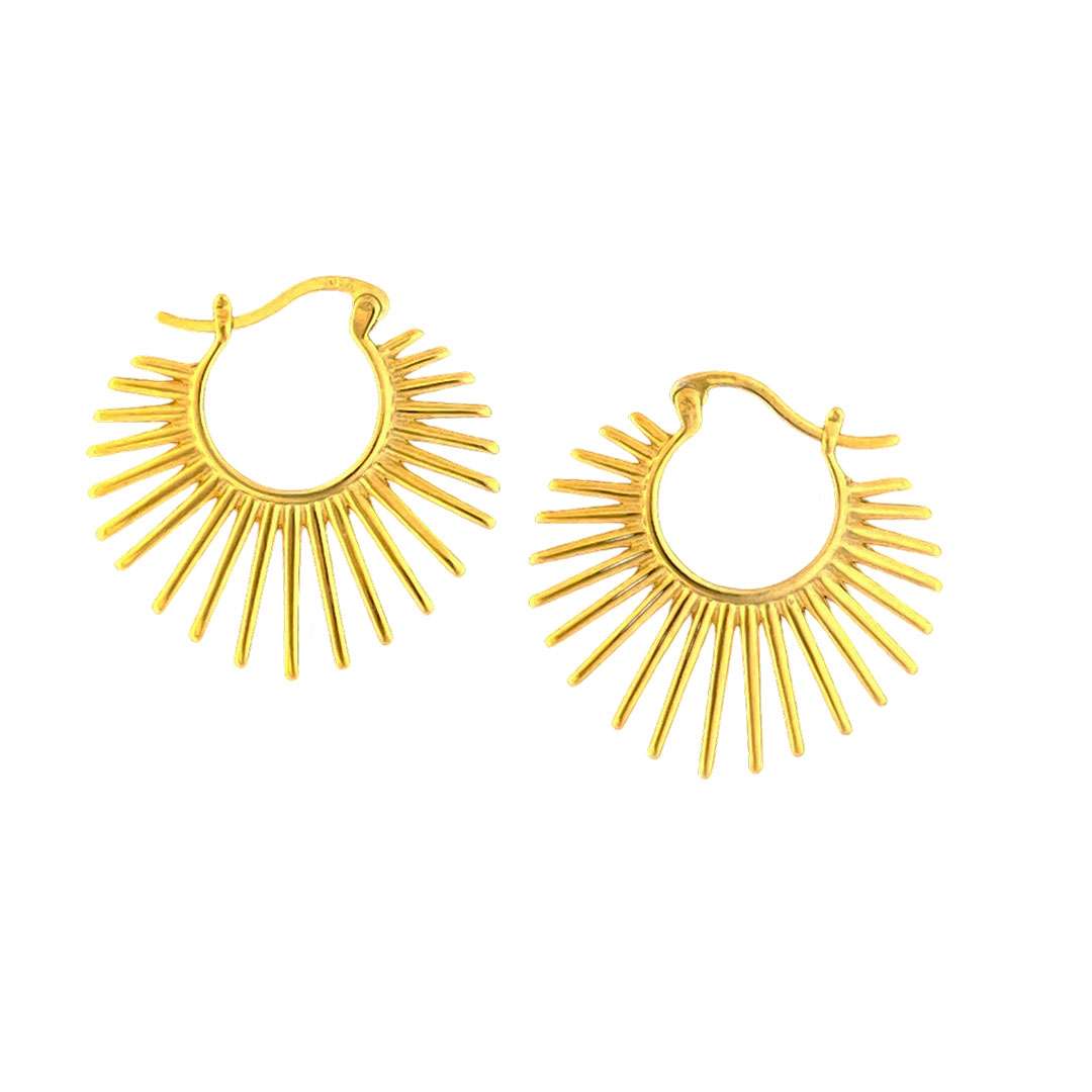 92200 <br> earring geometric retro sunlight .925 Gold Plated - Image 1