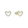92211 <br> ear stud mini CZ heart 925 Gold Plated - Thumbnail Image 1