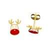 Close-Out-92217 <br> ear stud enamel Rudolph.925 Gold Plated - Thumbnail Image 1