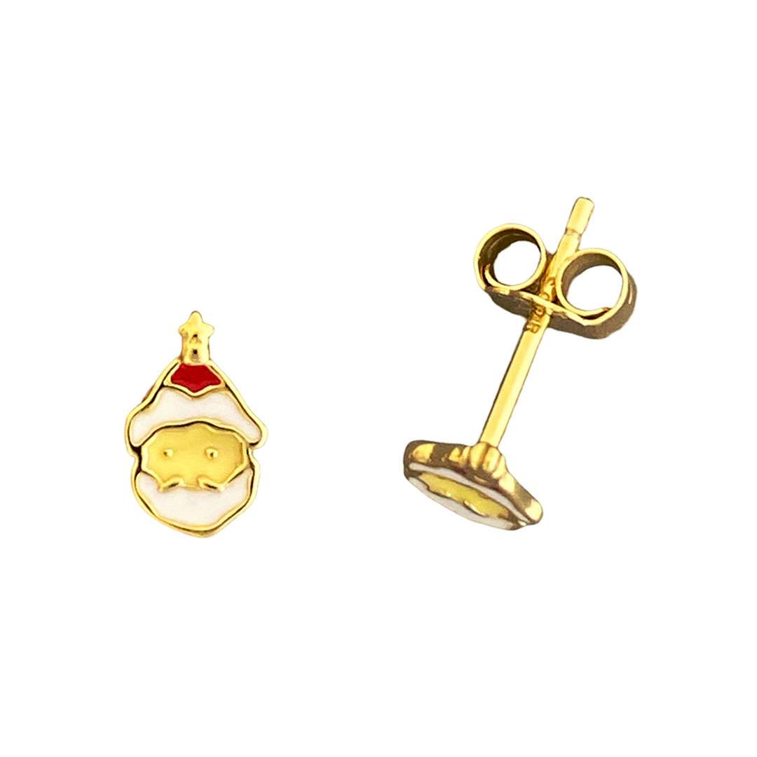 Close-Out-92219 <br> ear stud enamel Santa's .925 Gold Plated - Image 3