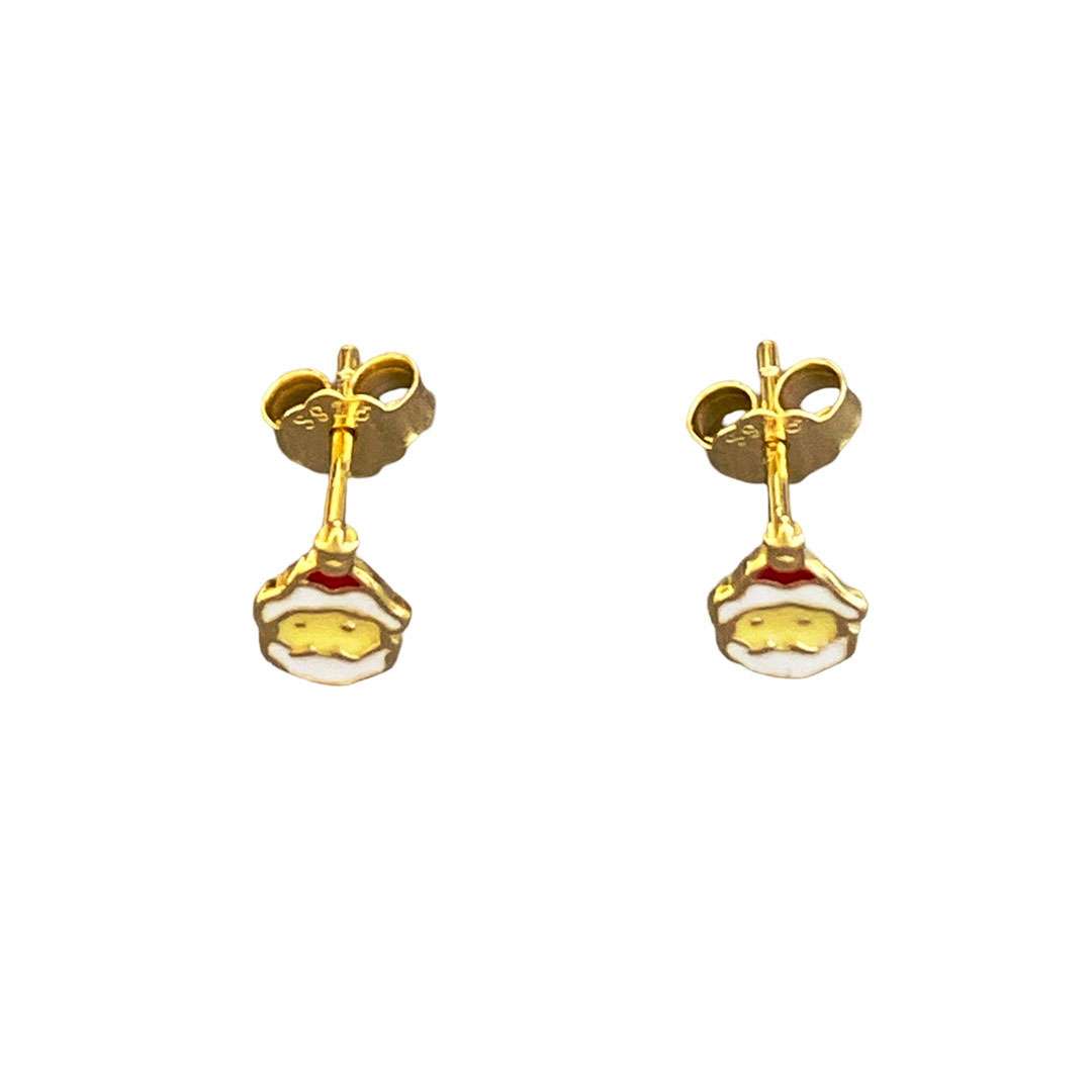 Close-Out-92219 <br> ear stud enamel Santa's .925 Gold Plated - Image 2