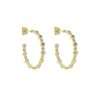 Close-Out-92223 <br> earring 30mm CZ hoop .925 Gold Plated - Thumbnail Image 1