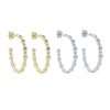 Close-Out-92223 <br> earring 30mm CZ hoop .925 Gold Plated - Thumbnail Image 4