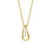 Close-Out-95095 <br> necklace curved bean 16"+2" .925 Gold Plated - Thumbnail Image 1