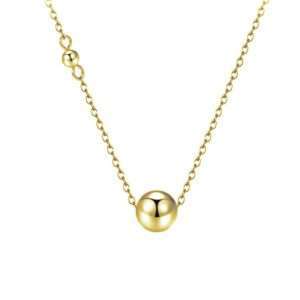 Close-Out-95096 <br> necklace floating bead  16"+2" ext  .925 Gold Plated