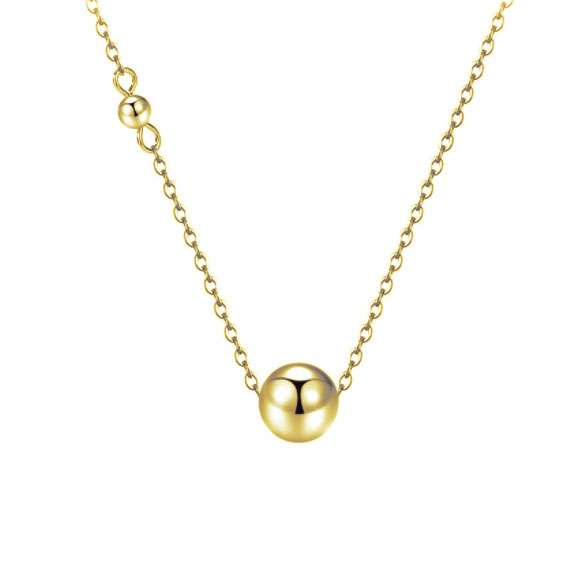 Close-Out-95096 <br> necklace floating bead  16"+2" ext  .925 Gold Plated - Image 1