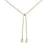 Close-Out-95194 <br> necklace Y double shell pearl drop 16"+2" ext .925 Gold Plated - Thumbnail Image 1
