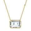 Close-Out-95228 <br> necklace  white CZ emerald cut  16+2" ext .925 Gold Plated - Thumbnail Image 1