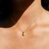 Close-Out-95095 <br> necklace curved bean 16"+2" .925 Gold Plated - Thumbnail Image 2