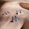 23146 <br> RP ear stud enamel flower 3 pairs - white, pink, blue - Thumbnail Image 2