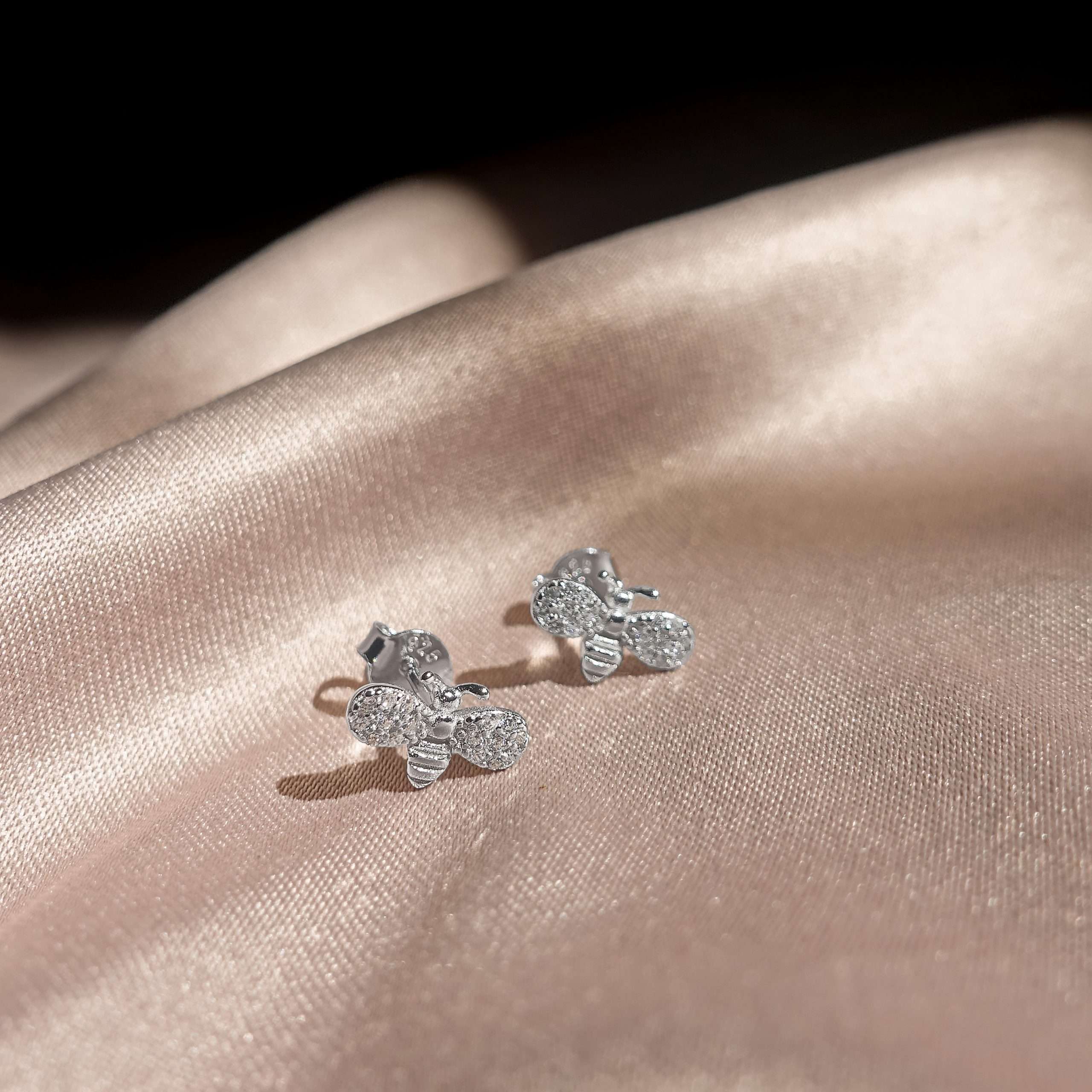 Close-Out-27295 <br> ear stud CZ bee .925 RP - 2 for $16.00 - Image 2
