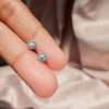 Close-Out-27276 <br> ear stud CZ filled circle w/ 3mm shell pearl  .925 RP - Thumbnail Image 2