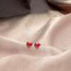 Close-Out-23142 <br> ear stud red enamel heart .925 RP - Thumbnail Image 2