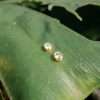 92193 <br> ear stud bezel set 4mm CZ .925 GOLD PLATED - Thumbnail Image 3