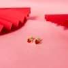 Close-Out-92169 <br> ear stud red enamel heart .925 Sterling Silver - Thumbnail Image 2