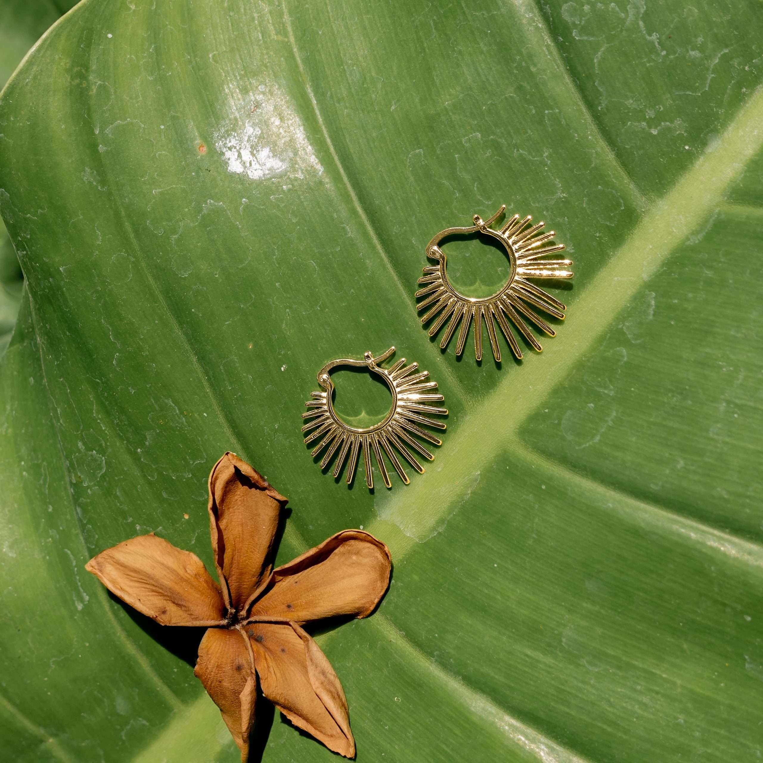 92200 <br> earring geometric retro sunlight .925 Gold Plated - Image 3