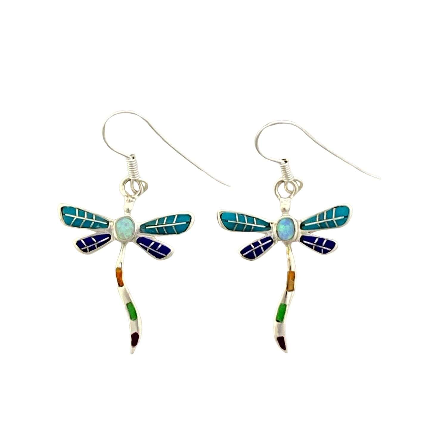 Inlay E-0893S<br>earring Inlay wavy dragonfly - Image 1
