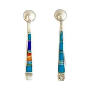 Inlay E-0905S <br> Sterling earring inlay stick 2-sided