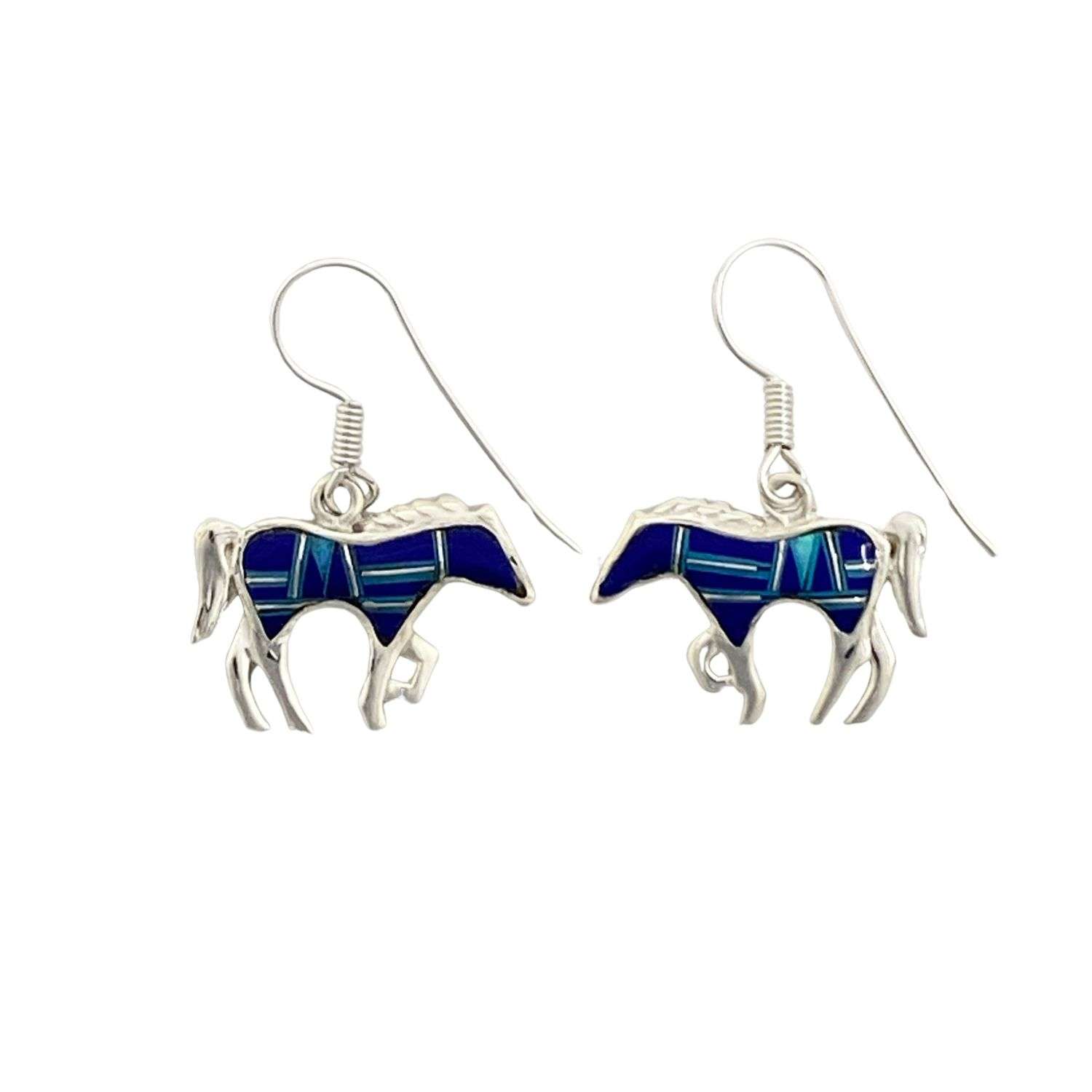 Inlay E-1089S<br>earring Inlay horse - Image 1