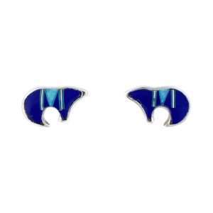 Inlay E-1129S-post<br>earring Inlay small bear post