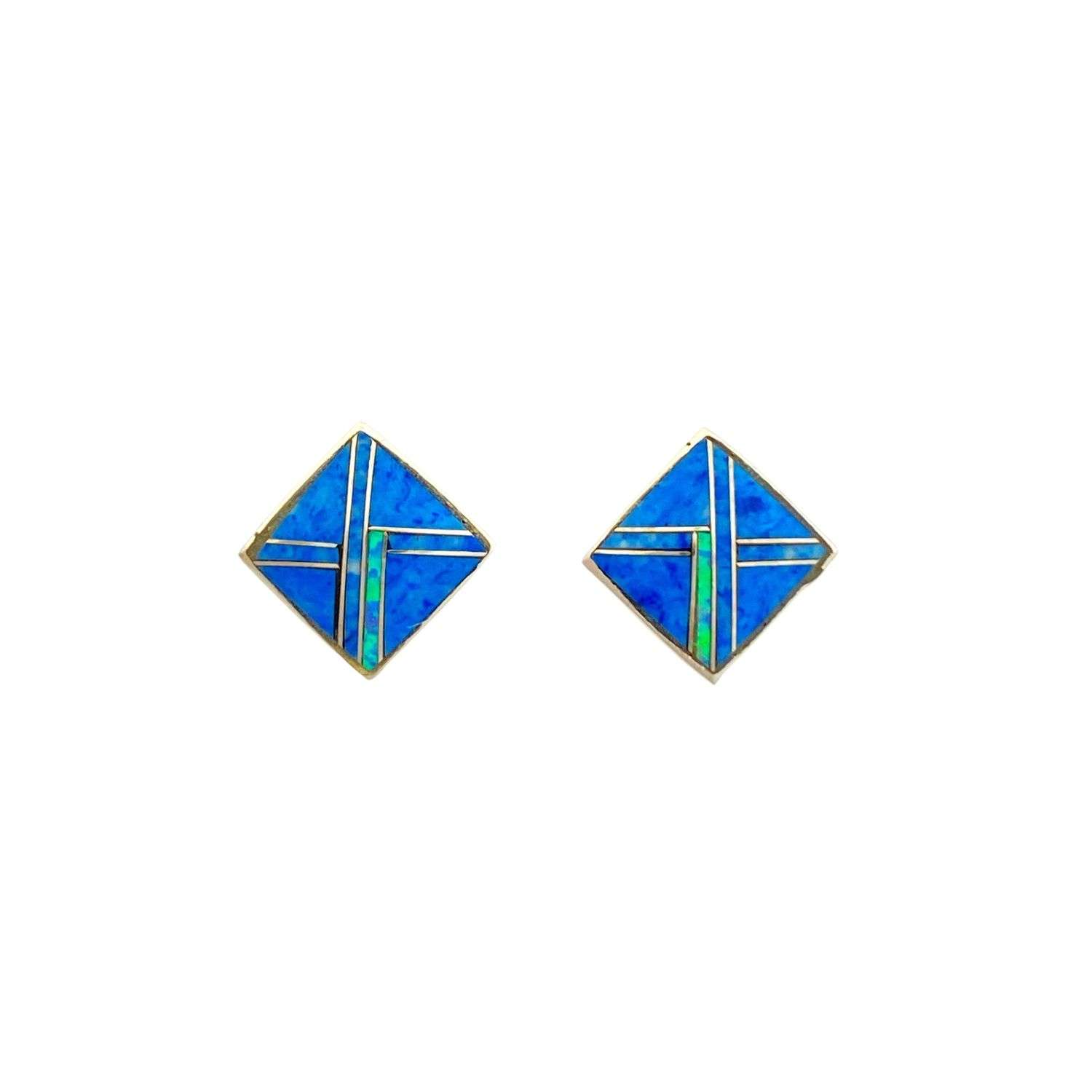 Inlay E-2263S-post <br> earring inlay diamond-post - Image 6