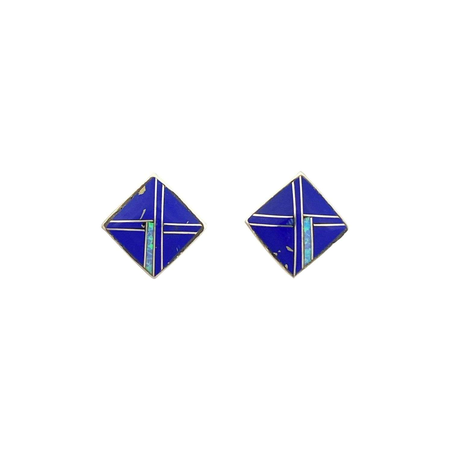Inlay E-2263S-post <br> earring inlay diamond-post - Image 5