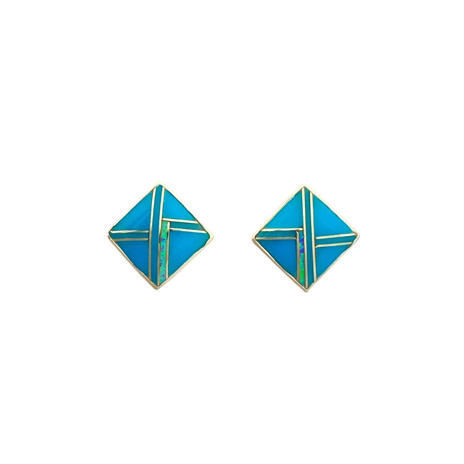 Inlay E-2263S-post <br> earring inlay diamond-post - Image 2
