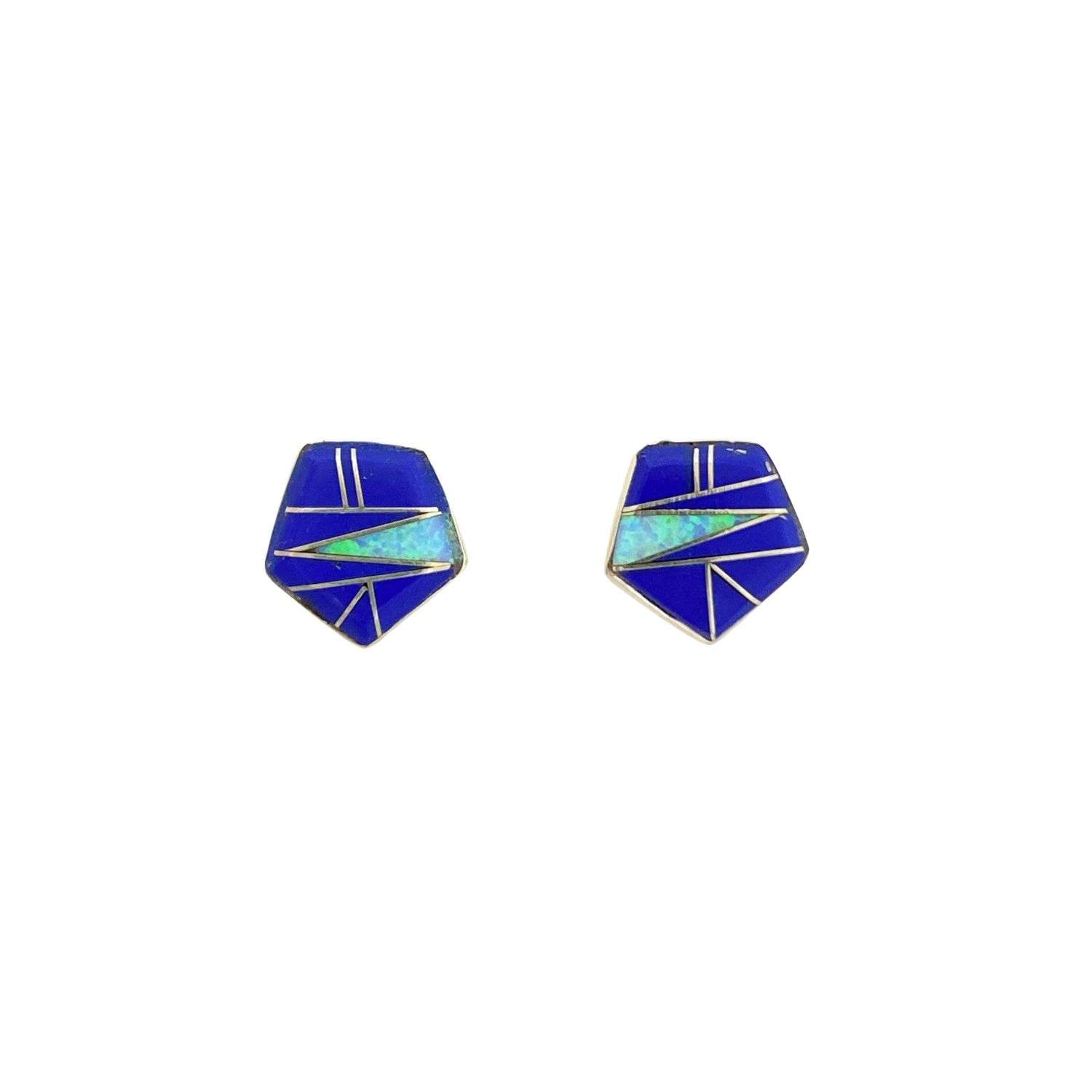 Inlay E-2270S-post <br> earring inlay pentagon-post - Image 5