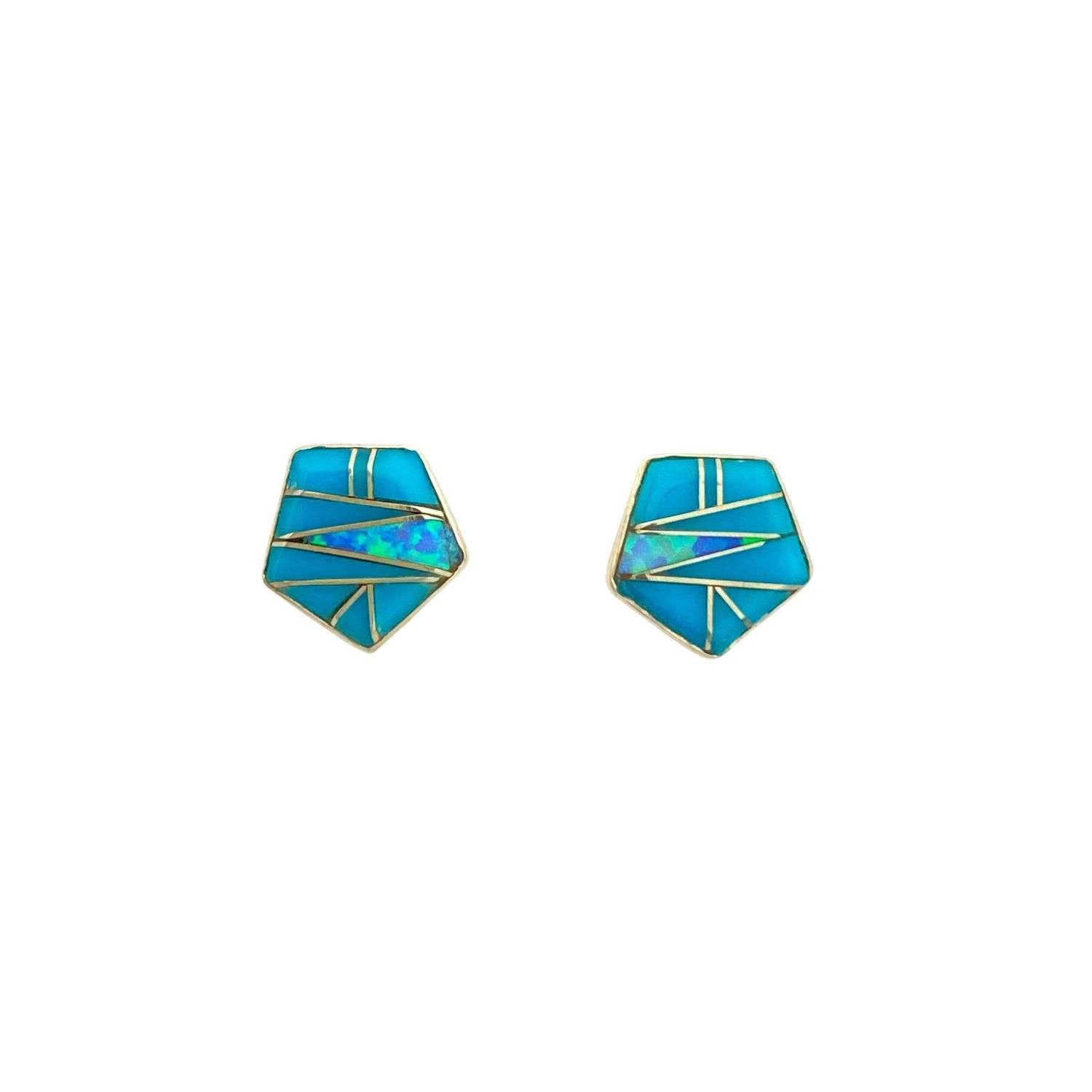 Inlay E-2270S-post <br> earring inlay pentagon-post - Image 2