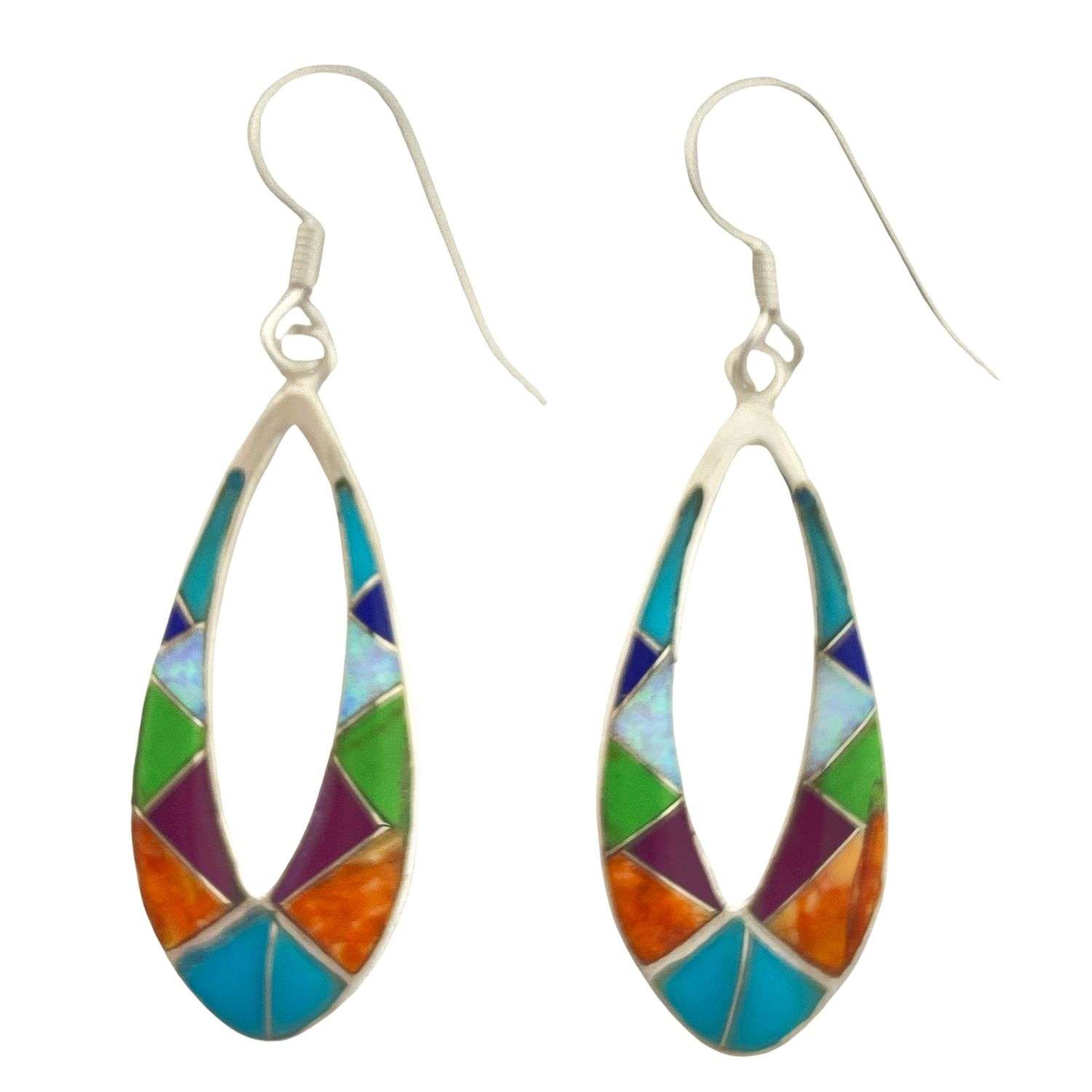 Inlay E-2293S<br>earring Inlay pointy teardrop - Image 1