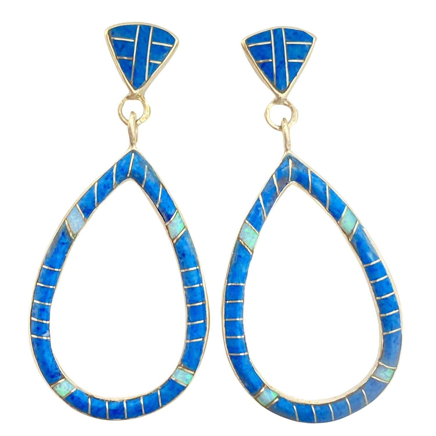 Inlay E-2295S<br>earring Inlay lg teardrop on post - Image 1