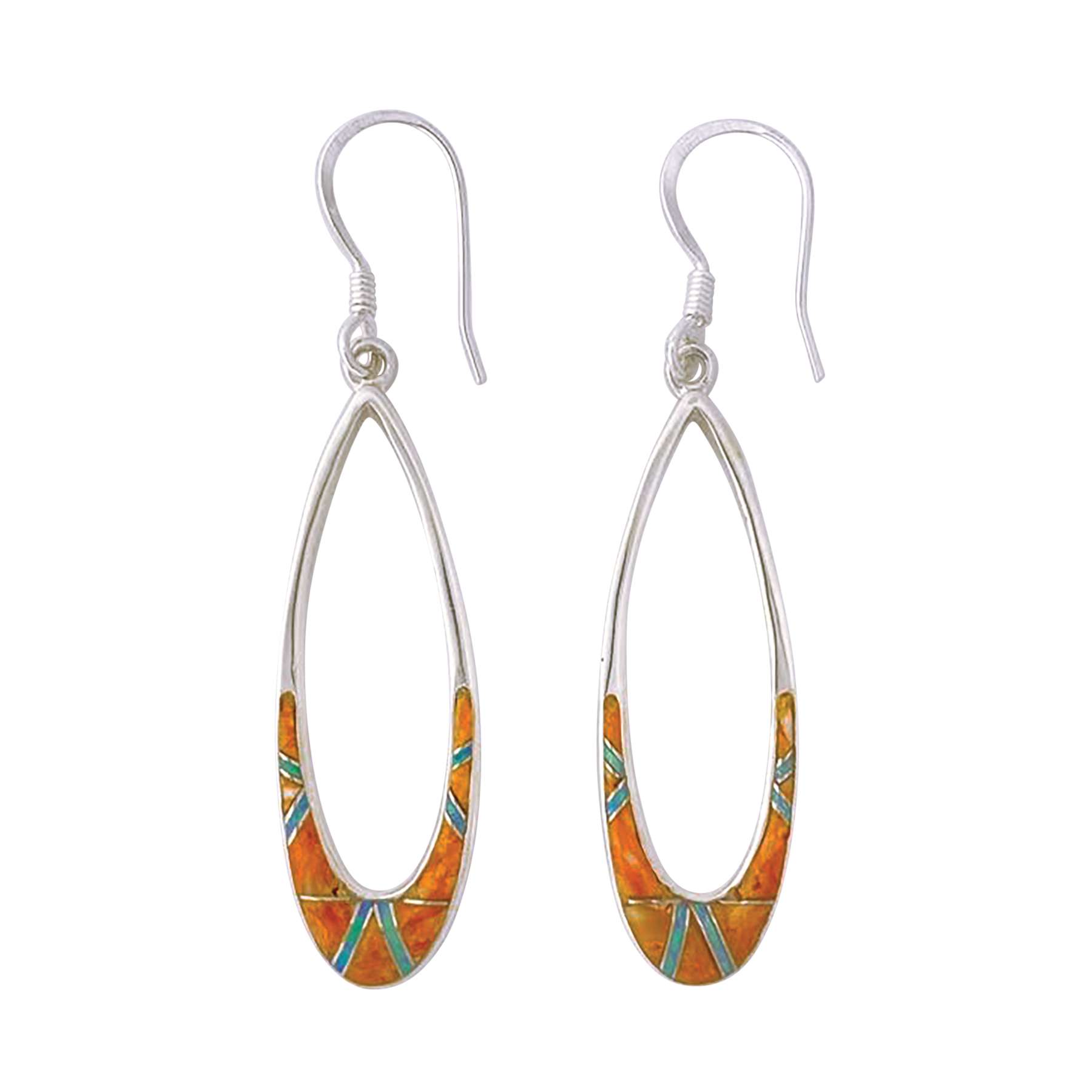 Inlay E-2300S<br>earring Inlay open teardrop - Image 1