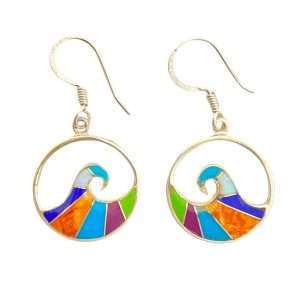 Close-Out-Inlay E-2344S earring inlay wave
