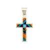 Inlay P-2054S-sm <br> pendant inlay cross-small with etched border - Thumbnail Image 2