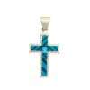 Inlay P-2054S-sm <br> pendant inlay cross-small with etched border - Thumbnail Image 1