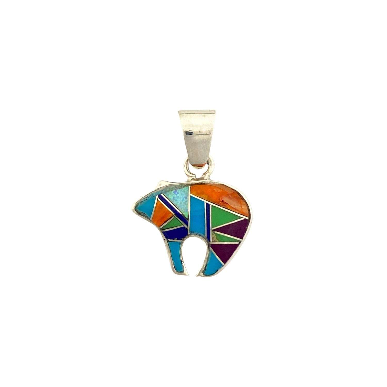Close-Out-Inlay P-2116S<br>pendant Inlay rounded bear - Image 2