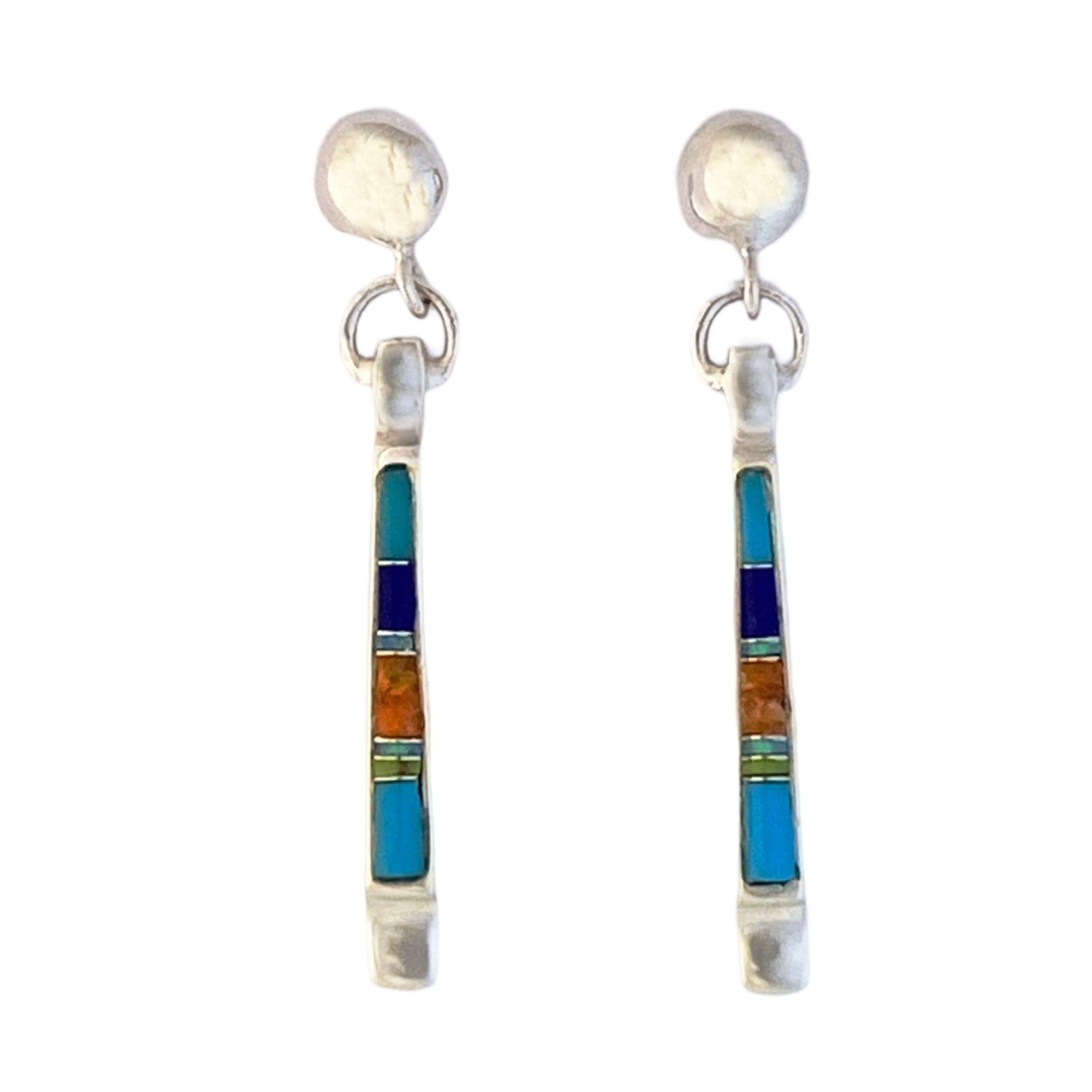 Inlay E-0905S <br> Sterling earring inlay stick 2-sided - Image 3
