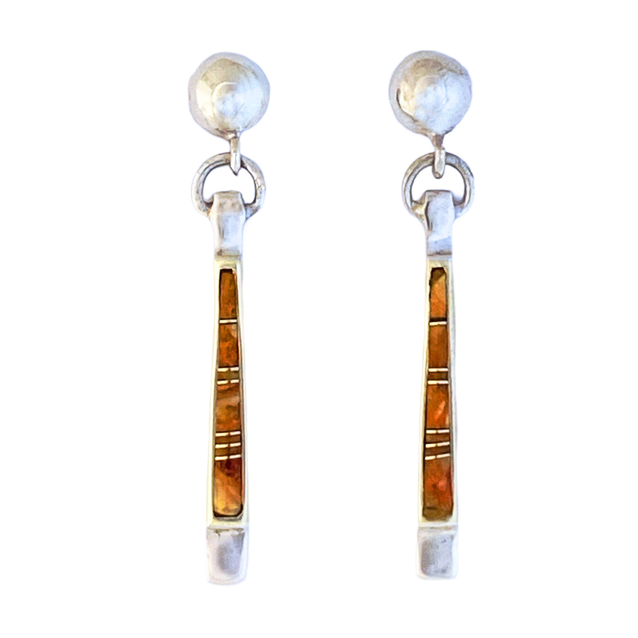 Inlay E-0905S <br> Sterling earring inlay stick 2-sided - Image 2