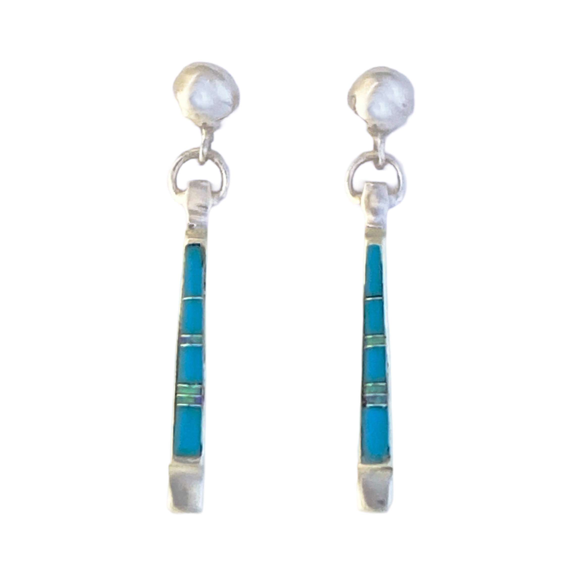 Inlay E-0904S <br> Sterling earring inlay stick 1-sided - Image 1
