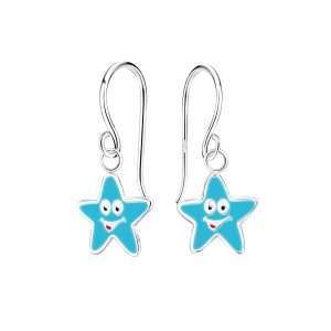 Close-Out-28001 <br> earring 9x9 enamel starfish .925 e-coat
